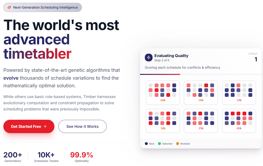 Timba - The world's most advanced timetabler